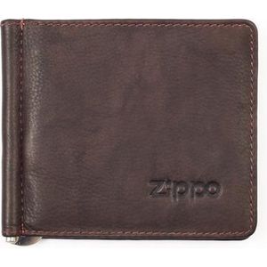 Lederen portemonnee met money clip Zippo - Bruin