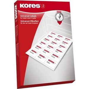 Kores universele etiketten L6333, 63,5 x 33,9mm,100 vellen, wit