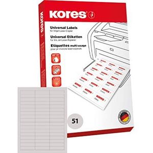 Kores universele etiketten L7016, 70,0 x 16,9mm,100 vellen, wit
