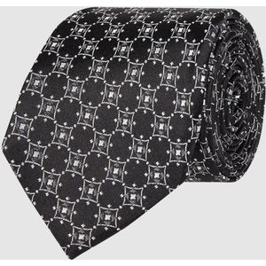 ETERNA smalle stropdas, zwart met grijs dessin -  Maat: One size