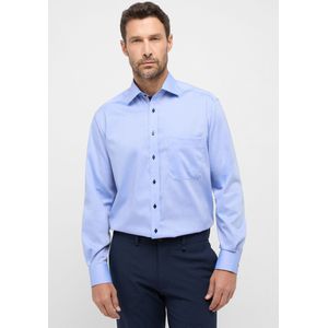 ETERNA comfort fit overhemd, mouwlengte 7, fijn Oxford heren overhemd, lichtblauw (blauw gestipt contrast)
