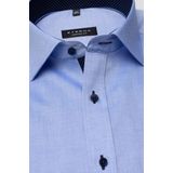 ETERNA - Blauw Effen Overhemd - 100% Katoen - Kent Kraag - Lange Mouwen