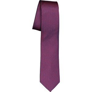 ETERNA smalle stropdas, roze-rood met blauw structuur -  Maat: One size
