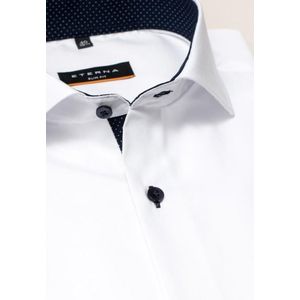 ETERNA - Slim Fit - Overhemd - Wit - Fijn Oxford - Strijkvrij