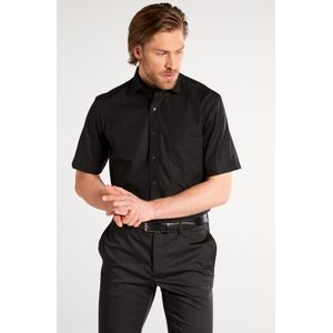 ETERNA - Modern Fit - Overhemd - Zwart - Korte Mouw - Strijkvrij