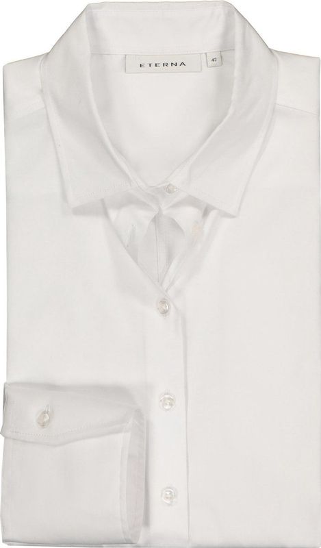 ETERNA - Modern Classic Blouse - Lichtgrijs - Stretch Katoen