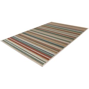 Lalee Capri - Vloerkleed - Outdoor indoor- Buitengebruik - Sisal look - Flatwave - tuin - kleed - Tapijt - Karpet - 240x330 cm- blauw beige strepen multi rood