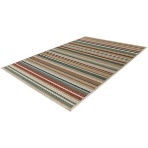 Lalee Capri - Vloerkleed - Outdoor indoor- Buitengebruik - Sisal look - Flatwave - tuin - kleed - Tapijt - Karpet - 160x230 cm- blauw beige strepen multi rood