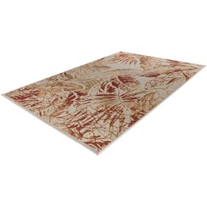 Lalee Capri - Vloerkleed - Outdoor indoor- Buitengebruik - Sisal look - Flatwave - tuin - kleed - Tapijt - Karpet - 200x290 cm- Rood beige blad
