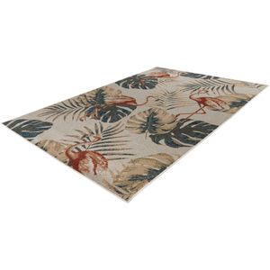 Lalee Capri - Vloerkleed - Outdoor indoor- Buitengebruik - Sisal look - Flatwave - tuin - kleed - Tapijt - Karpet - 200x290 cm- Rood beige groen blad