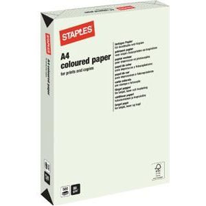 Staples Papier, A4, 80 g/m², Lichtgroen (pak 500 vel)