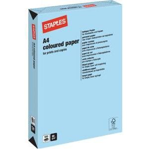Staples Papier, A4, 80 g/m², Middenblauw (pak 500 vel)