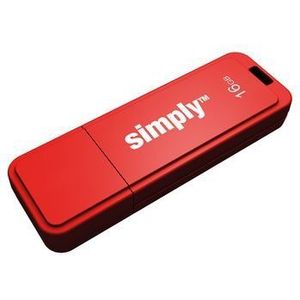Simply - USB-Stick - Rood - 16 GB - USB 2.0