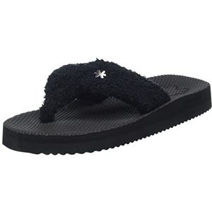 Flip Flop Pluchen pantoffels Comfy*spa met lichte plateauzool