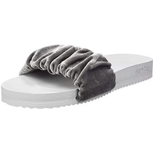 flip*flop Dames poolzachte fluwelen pantoffels, lt.Grey, 40 EU