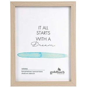 goldbuch Verona MDF houten fotolijst voor 1 foto - staande lijst - met muurbeugel om op te hangen - ca. 16,5 x 21,5 x 1,5 cm - natuur - formaat 15 x 20 cm