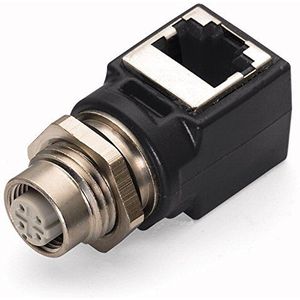 WAGO 756-9503/040-000 M12 RJ-45 zwart, roestvrijstalen kabeladapter (M12, RJ-45, zwart, roestvrij staal)