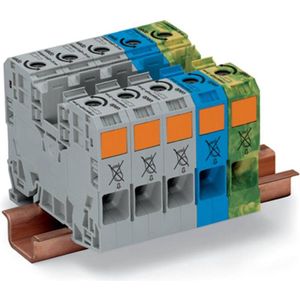 WAGO 285-139 3-faseklem 16 mm Spanveer Grijs, Blauw, Groen, Geel 1 stuk(s)