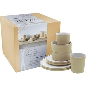 CreaTable, Futuro 21533 Tafelservies van aardewerk, 8-delig, wit