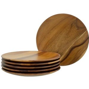 CreaTable, 21579 Serie acaciahout - collectie Nature serviesset 6-delige houten borden