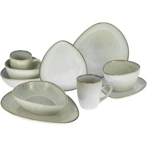 CreaTable, 23768 Serie Cloudy 10-delig tafelservies van aardewerk, vaatwasser- en magnetronbestendig, hoogwaardige productie
