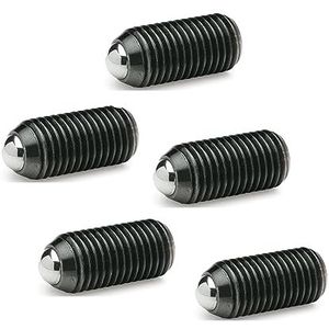 Ganter Normelemente GN 615.3-M5-K 3-M5-K-verende drukstukken met binnenzeskant, zwart, schroefdraad d1: M5, 5 stuks