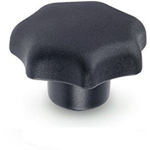 Ganter Normelemente | Stergrepen met schroefdraadbus - DIN 6336-KT-63-M12-K | kunststof thermoplast | bus gegalvaniseerd staal blauw gepassiveerd | 5 stuks