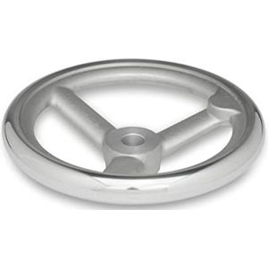 Ganter Normelemente Handwiel aluminium | DIN 950-AL-125-B12-A | diameter d1: 125 mm; boring d2: 12 mm