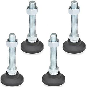 Ganter Normelemente | Scharnierende voeten/stelvoeten met verstelspil - GN 343.4-40-M10-50-A | voet: kunststof (polyamide) | 4 stuks