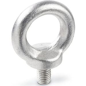 Ganter Normelemente DIN 580-M8-NI roestvrijstalen ringschroef, zilver, schroefdraad M8