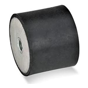 Ganter Normelemente GN 351-25-20-M6-EE-55 351-25-20-M6-EE-55 rubberen buffers, zwart, schroefdraad: M6 diameter: 25 mm, 10 stuks