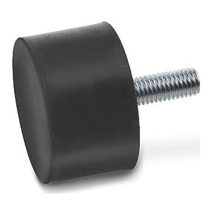 Ganter Normelemente | Aanslagbuffer - GN 352-50-40-M10-S-55 | met schroef | natuurlijk rubber | 5 stuks, zwart