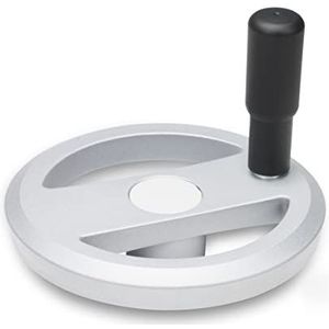 Ganter Normelemente | Spaakwielen met draaibare handgreep - GN 924-125-B12-R-SR | aluminium | mat zilver | 1 stuk