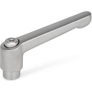 Ganter Normelemente GN 300.5-78-M10-IS roestvrijstalen klemhendel met schroefdraad, zilver, schroefdraad: M10