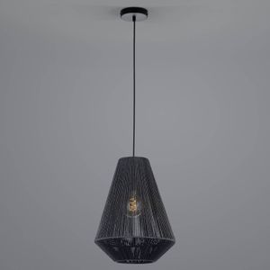 HELL Rope hanglamp van papier, zwart, Ø 33cm