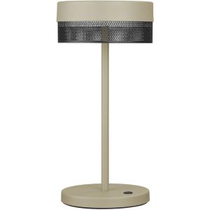 HELL LED tafellamp Mesh accu, hoogte 30 cm zand/zwart