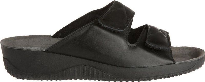 Rohde Leren Dames Slippers Slides Voorgevormd Voetbed - Zwart