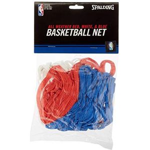 SPALDING - NBA NETZ (82-79SCNR) – basketbalnet – officieel NBA – duurzaam net, uniseks, volwassenen, wit blauw rood, Eén maat