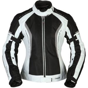 Modeka - Khao Air Lady - Motorjacke - Zwart/Hellgrijs - CE-gecertificeerd