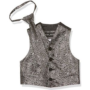G.O.L. Jongens Jacquard-stropdas kledingset meerkleurig (zwart/zilver 23), 80, meerkleurig (zwart/zilver 23)