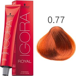 Schwarzkopf - Igora Royal - Haarverf - 0-77 Copper Concentrate - 100% Grijsdekking