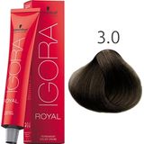 Schwarzkopf - Igora Royal - Haarverf - 3-0 - Permanent - 100% Grijsdekking