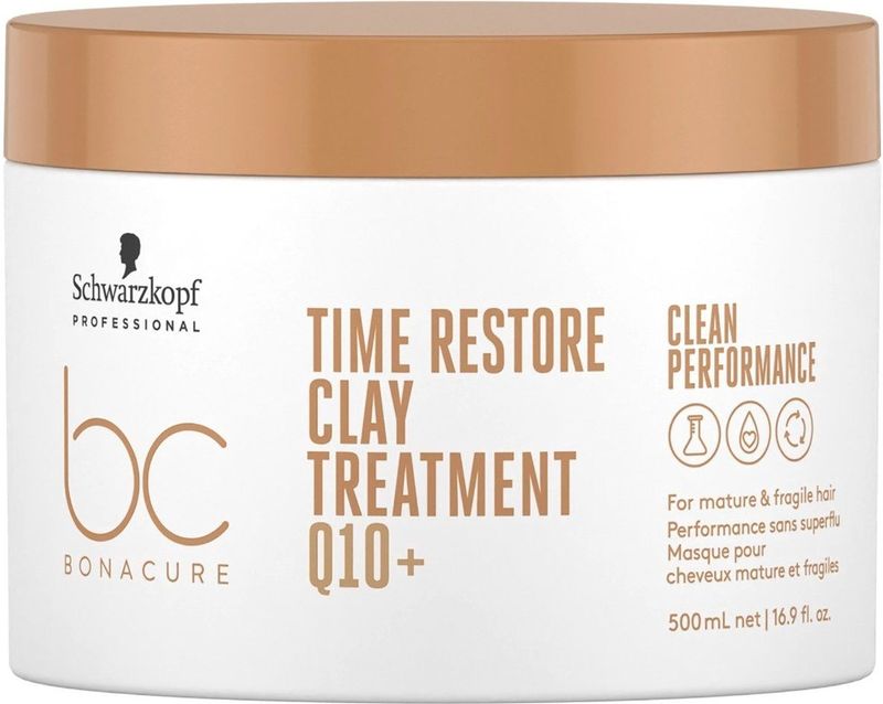 Schwarzkopf - Bonacure Time Restore Clay Treatment - Haarmasker - Q10+