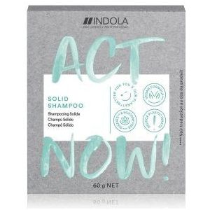 Indola Act Now! Solid Shampoo 60g - Normale shampoo vrouwen - Voor Alle haartypes - 60 gr