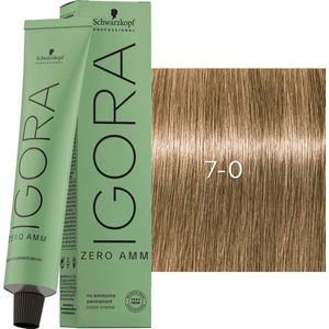 Schwarzkopf Professional IGORA ZERO AMM Pernamente Haarkleuring zonder Ammoniak Tint 7-0 60 ml