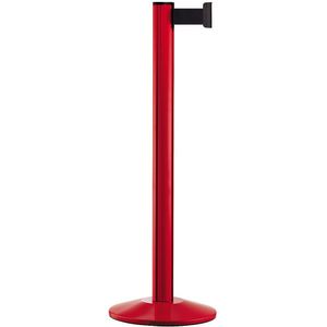 Afzetpaal van aluminium, paal rood, lengte trekband 2300 mm, bandkleur zwart