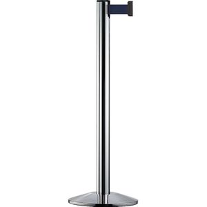 Afzetpaal Beltrac EXTEND, aluminium, paal gepolijst chroom, band navy