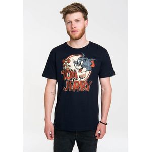 Logoshirt - T-shirt - Donkerblauw - Tom & Jerry Logo - Ronde Hals