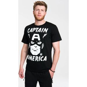 Marvel - Captain America - T-shirt - Zwart - 100% Katoen