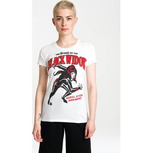 Logoshirt Vrouwen T-shirt Black Widow - Marvel Comics - Shirt met ronde hals van Logoshirt  - offwhite